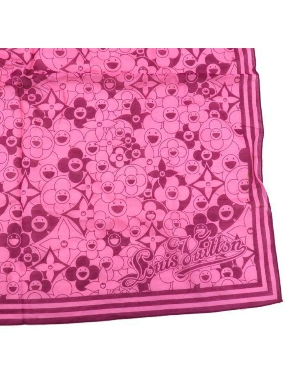 Louis Vuitton Bandana Scarf Cotton Pink - Picture 7 of 9